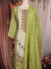 Pista Green Floral Thread Embroidered Design Tissue Straight Cut Salwar Suit