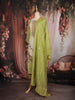 Pista Green Floral Thread Embroidered Design Tissue Straight Cut Salwar Suit