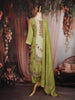 Pista Green Floral Thread Embroidered Design Tissue Straight Cut Salwar Suit