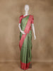 Pista Green Floral Woven Pure Kanchipuram Silk Saree With Contrast Border