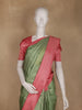 Pista Green Floral Woven Pure Kanchipuram Silk Saree With Contrast Border