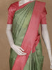 Pista Green Floral Woven Pure Kanchipuram Silk Saree With Contrast Border