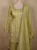 Pista Green Heavy Sequins and Beads Embroidered Design Tissue Silk Sharara Suit with Dupatta
