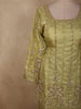 Pista Green Heavy Sequins and Beads Embroidered Design Tissue Silk Sharara Suit with Dupatta