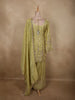 Pista Green Heavy Sequins and Beads Embroidered Design Tissue Silk Sharara Suit with Dupatta