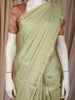 Pista Green Mini Checks Design Soft Silk Fancy Wear Saree