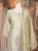Pista Green Sequins Embroidered Design Crushed Material Palazzo Suit with Dupatta