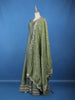 Pista Green Stone Embellished Georgette Anarkali Suit With Scalloped Dupatta