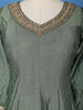 Pista Green Stone Embellished Georgette Anarkali Suit With Scalloped Dupatta
