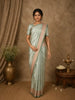 Pista Green Stripes Woven Design Pure Banarasi Saree
