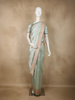 Pista Green Stripes Woven Design Pure Banarasi Saree