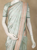 Pista Green Stripes Woven Design Pure Banarasi Saree