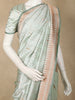 Pista Green Stripes Woven Design Pure Banarasi Saree