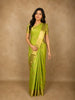 Pista Green Butta Zari Woven Design Pure Kanchipuram Silk Saree with Zari Border