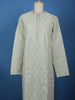 Pista Green Floral Embroidered Cotton Kurta for Men - Diadem