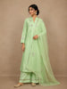 Pista Green Floral Sequins Embroidered Silk Salwar Suit