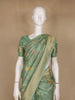 Pista Green Floral Woven Banarasi Silk Saree with Zari Border - Diadem