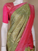 Pista Green Floral Woven Motifs Pure Kanchipuram Tissue Silk Saree - Diadem