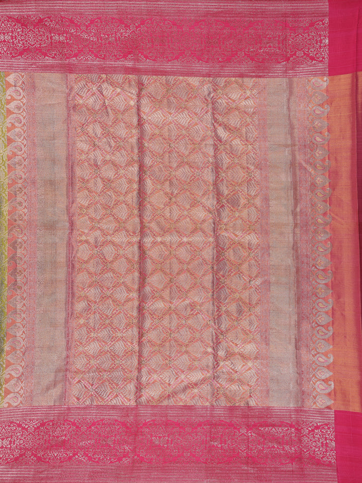 Pista Green Floral Woven Motifs Pure Kanchipuram Tissue Silk Saree - Diadem