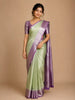 Pista Green Floral Woven Pure Kanchipuram Silk Saree