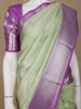 Pista Green Floral Woven Pure Kanchipuram Silk Saree - Diadem
