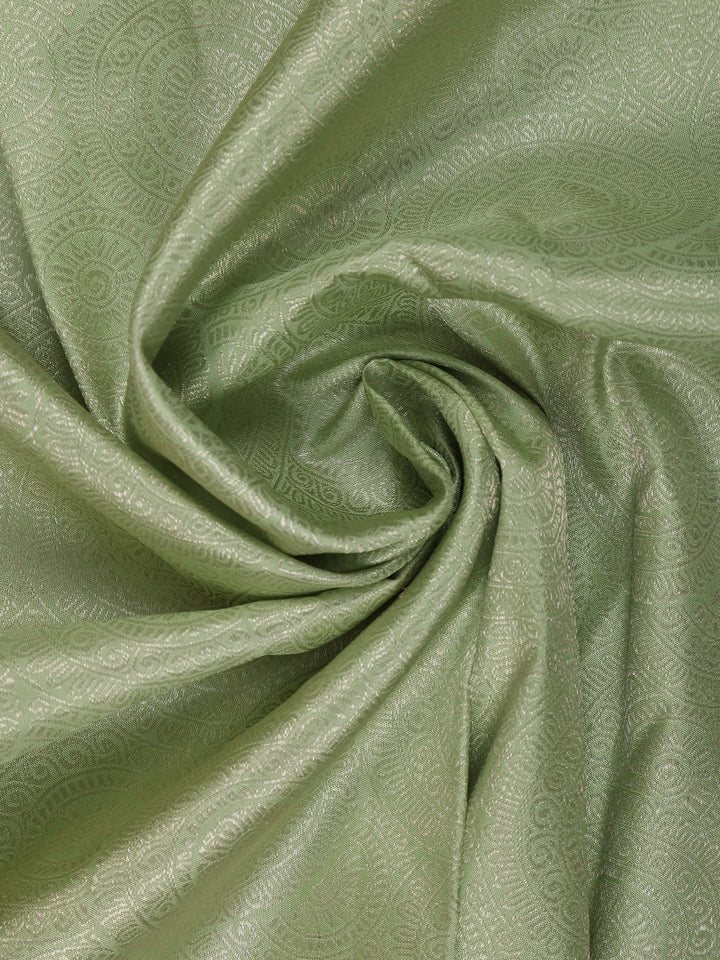 Pista Green Floral Woven Pure Kanchipuram Silk Saree - Diadem
