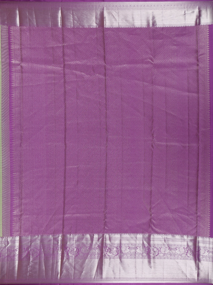 Pista Green Floral Woven Pure Kanchipuram Silk Saree - Diadem