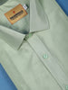 Pista Green Plain Semi Silk Full-Sleeve Shirt with Matching Dhoti Set