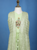 Pista Green Sequins Embroidery Net Gown - Diadem