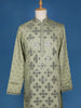Pista Green Sequins And Mirror Work Raw Silk Kurta Set With Pant