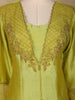 Pista Green Silk Palazzo Suit with Floral Embroidery Design