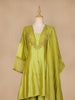 Pista Green Silk Palazzo Suit with Floral Embroidery Design