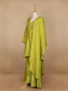 Pista Green Silk Palazzo Suit with Floral Embroidery Design