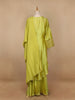 Pista Green Silk Palazzo Suit with Floral Embroidery Design