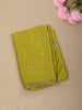 Pistachio Green Beads Embroidered Design Design Chiffon Saree