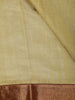 Pistachio Green Floral Butta Woven Design Pure Tussar Saree with Contrast Zari Border