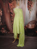 Pistachio Green Floral Printed Design Cotton Anarkali Salwar Suit with Dupatta