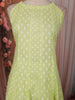 Pistachio Green Floral Printed Design Cotton Anarkali Salwar Suit with Dupatta