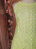 Pistachio Green Floral Printed Design Cotton Anarkali Salwar Suit with Dupatta