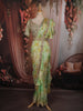 Pistachio Green Floral Sequins and Zardozi Embroidered Design Georgette Ready To Wear Saree with Designer Blouse