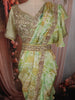 Pistachio Green Floral Sequins and Zardozi Embroidered Design Georgette Ready To Wear Saree with Designer Blouse