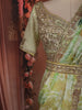 Pistachio Green Floral Sequins and Zardozi Embroidered Design Georgette Ready To Wear Saree with Designer Blouse