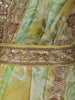 Pistachio Green Floral Sequins and Zardozi Embroidered Design Georgette Ready To Wear Saree with Designer Blouse