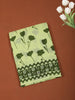 Pistachio Green Floral Vine Printed Design Cotton Casual Wear Saree