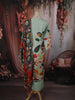 Pistachio Green Floral Vine Printed Design Cotton Straight Cut Salwar Suit with Dupatta