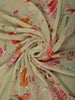 Pistachio Green Floral Vine Sequins Embroidered Design Chiffon Fancy Saree with Lace Border