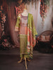 Pistachio Green Geometric Printed Design Pure Cotton Palazzo Suit with Matching Dupatta