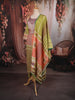 Pistachio Green Geometric Printed Design Pure Cotton Palazzo Suit with Matching Dupatta