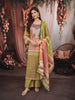 Pistachio Green Geometric Printed Design Pure Cotton Palazzo Suit with Matching Dupatta