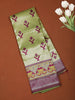 Pistachio Green Ikat Zari Woven Design Art Silk Saree with Contrast Zari Border